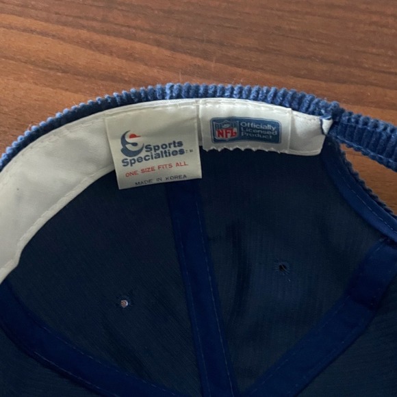 Vintage Los Angeles Rams Sports Specialties Corduroy Hat The Cord Blue Zip Back - Picture 8 of 8